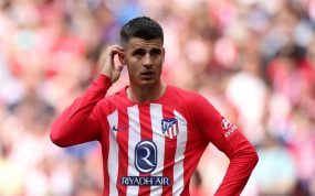 Morata, en un partido con el Atlético.