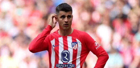 Morata, en un partido con el Atlético.