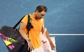 Rafael Nadal, tras lesionarse el psoas en Australia.