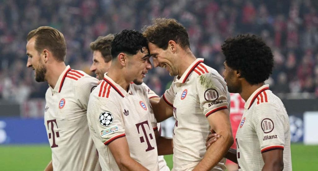 El Bayern celebra uno de sus goles.