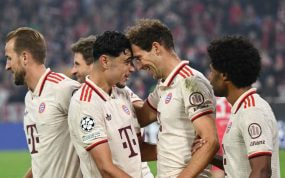 El Bayern celebra uno de sus goles.