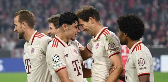 El Bayern celebra uno de sus goles.