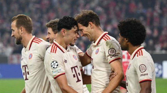 El Bayern celebra uno de sus goles.