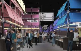 Una recreación de la galería gastronómica del Bernabéu.