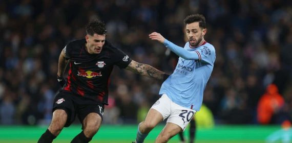 Bernardo Silva, en un partido con el City.