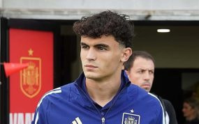 Bajcetic, durante una concentración de la Selección Sub-21.