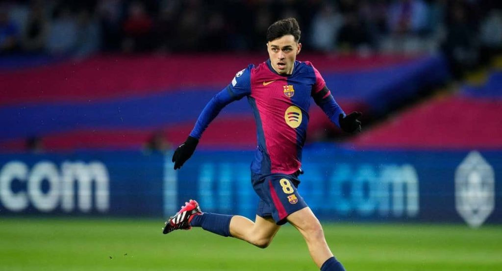 Pedri, en un partido con el Barça esta temporada.