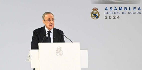 Florentino Pérez, durante la Asamblea.