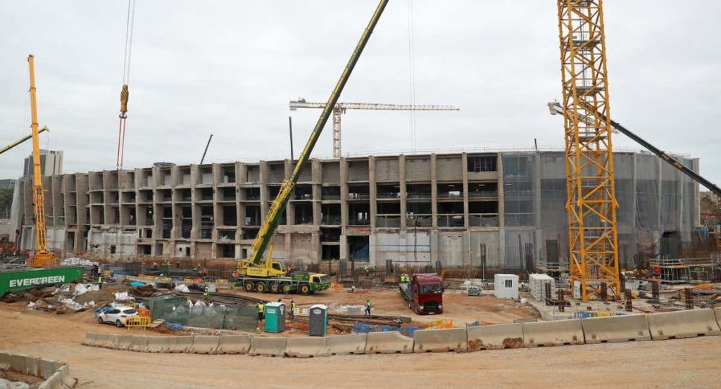 Las obras del Camp Nou, el pasado mes de enero.