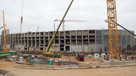 Las obras del Camp Nou, el pasado mes de enero.