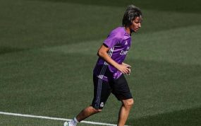 Fábio Coentrão en un entrenamiento con el Real Madrid.
