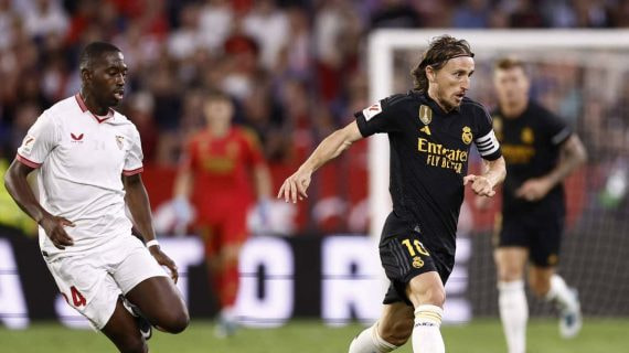 Modric y Kroos, contra el Sevilla.
