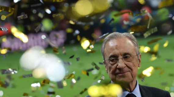Florentino Pérez, en una celebración del Real Madrid.