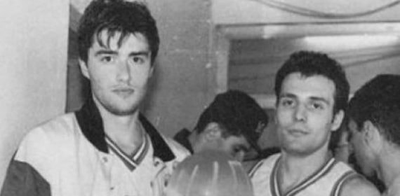 Predrag Danilovic y Djordjevic con la camiseta del Partizan.