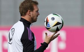Julian Nagelsmann en un entrenamiento con la selección de Alemania.
