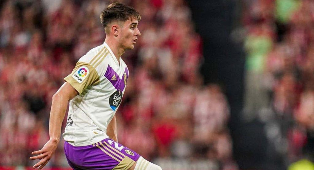 Fresneda, en un partido con el Real Valladolid.