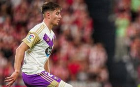Fresneda, en un partido con el Real Valladolid.