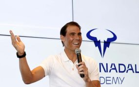 Rafael Nadal, durante una rueda de prensa en su academia en mayo de 2023.