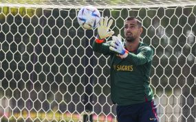 Diogo Costa con la selección de Portugal en Catar.