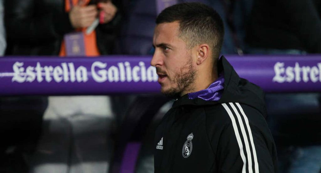 Hazard, antes de un partido de esta temporada.