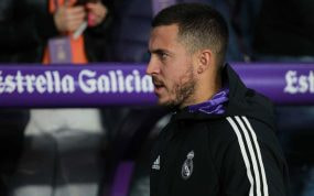 Hazard, antes de un partido de esta temporada.