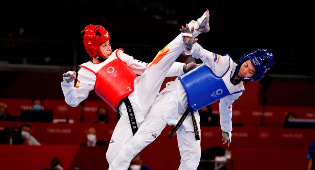Pelea de taekwondo en los Juegos Olímpicos 2020.