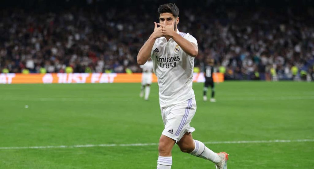 Asensio celebra un gol esta temporada.