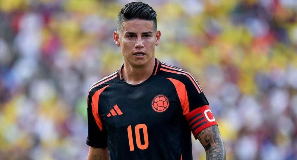 James Rodríguez, durante un partido con la selección colombiana.