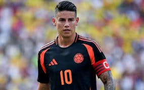 James Rodríguez, durante un partido con la selección colombiana.