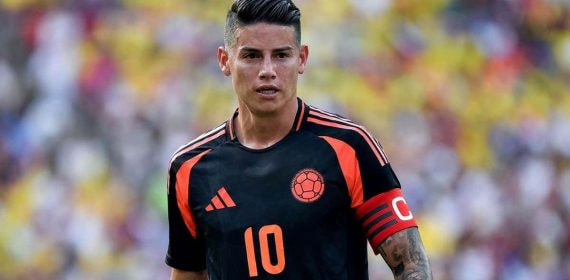 James Rodríguez, durante un partido con la selección colombiana.