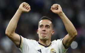 Lucas Vázquez celebra la victoria contra el Barça.