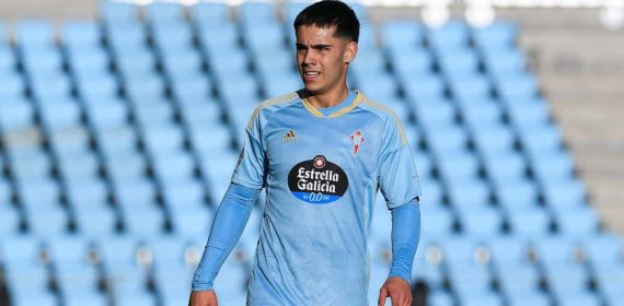 Hugo Sotelo, en un partido con el Celta esta temporada.