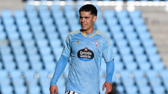 Hugo Sotelo, en un partido con el Celta esta temporada.