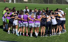 Las jugadoras del Real Madrid antes del partido.