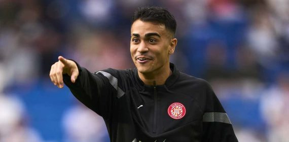Reinier durante un calentamiento con el Girona.