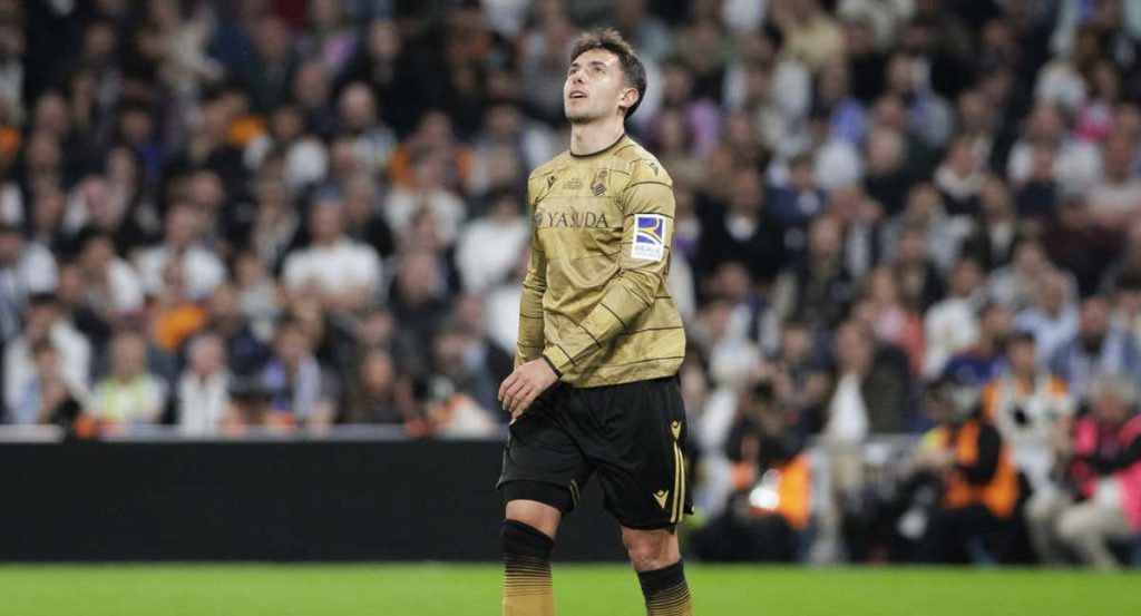 Martín Zubimendi, en el Bernabéu.