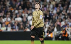 Martín Zubimendi, en el Bernabéu.