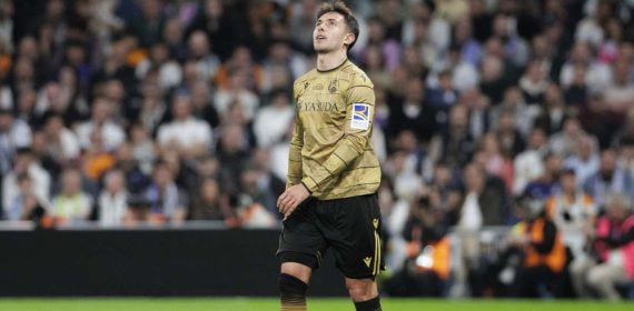 Martín Zubimendi, en el Bernabéu.