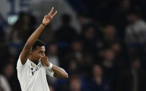 Rodrygo, en un partido de Champions.