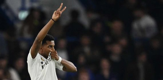 Rodrygo, en un partido de Champions.