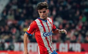 Miguel Gutiérrez, jugando con el Girona.