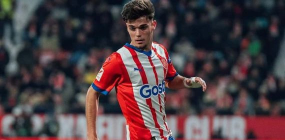 Miguel Gutiérrez, jugando con el Girona.