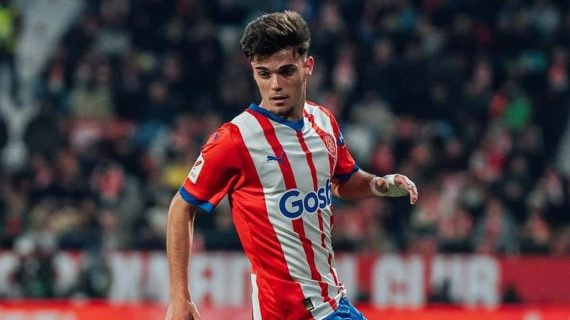 Miguel Gutiérrez, jugando con el Girona.