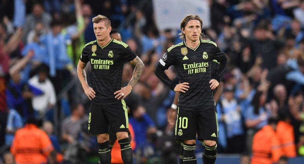 Kroos y Modric, ante el City.