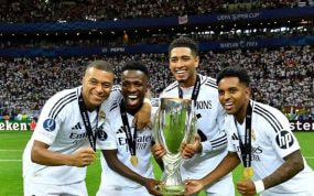 Rodrygo, Mbappé, Bellingham y Vinicius, en Varsovia.