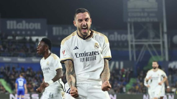 Joselu celebra su gol al Getafe.