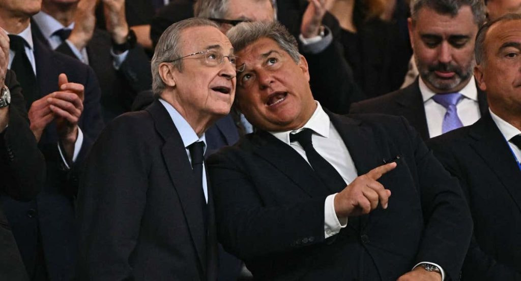 Laporta y Florentino, durante el Clásico del pasado mes de abril.