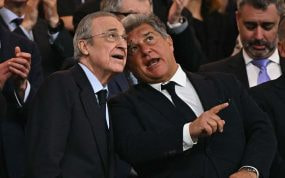 Laporta y Florentino, durante el Clásico del pasado mes de abril.