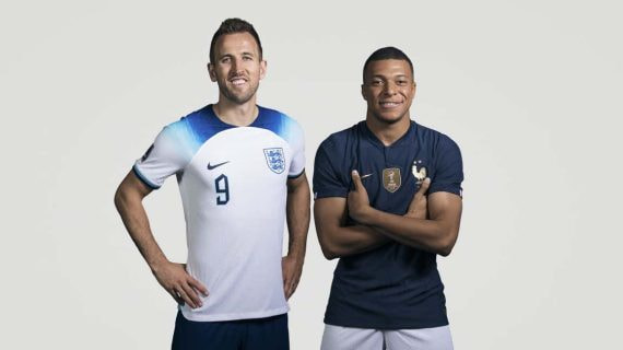 Harry Kane y Mbappé posan durante el pasado Mundial.