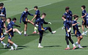 Entrenamiento del Real Madrid en Valebebeas.
